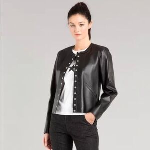 Agnes B. - EUC vintage leather cardigan